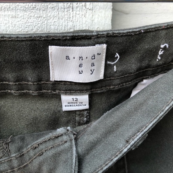 A New Day Skinny Zip Ankle Pants - Olive - Picture 3 of 4